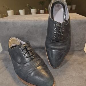 Johnston & Murphy Oxford Black Leather Dress Shoes Womens 7.5